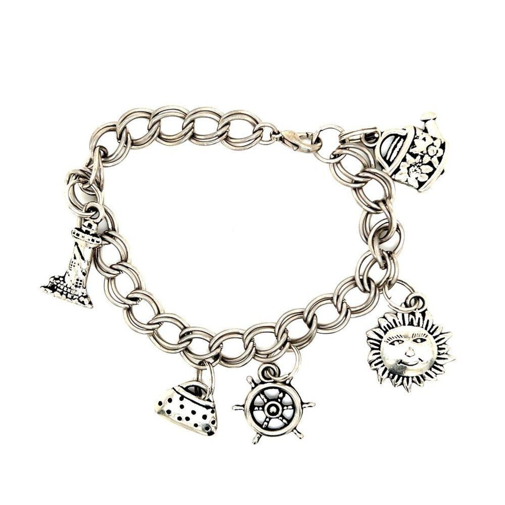 Silvertone‎ Charm Bracelet (d)